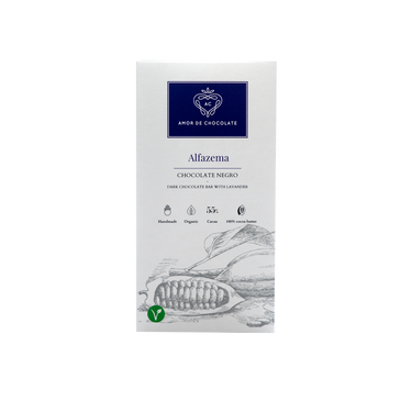 Tablete de Chocolate Negro 55% cacau com Alfazema - Amor de Chocolate